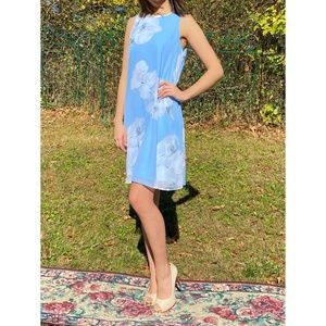 Calvin Klein Blue Floral Chiffon Dress